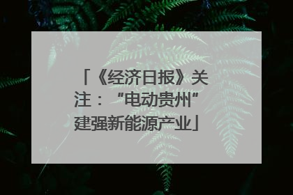 《经济日报》关注：“电动贵州”建强新能源产业