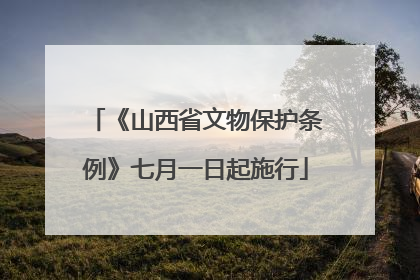 《山西省文物保护条例》七月一日起施行