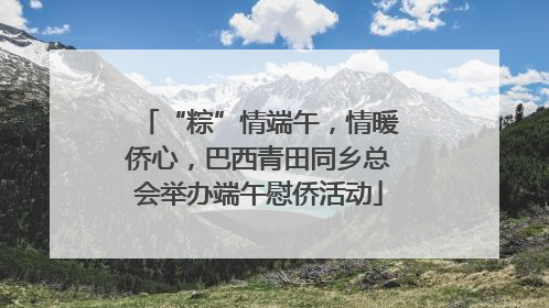 “粽”情端午，情暖侨心，巴西青田同乡总会举办端午慰侨活动