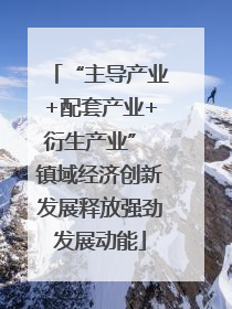 “主导产业+配套产业+衍生产业” 镇域经济创新发展释放强劲发展动能