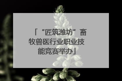 “匠筑潍坊”畜牧兽医行业职业技能竞赛举办