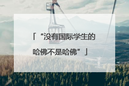 “没有国际学生的哈佛不是哈佛”