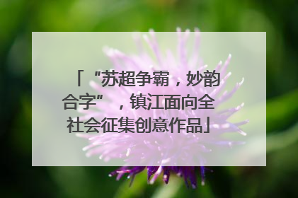 “苏超争霸，妙韵合字”，镇江面向全社会征集创意作品