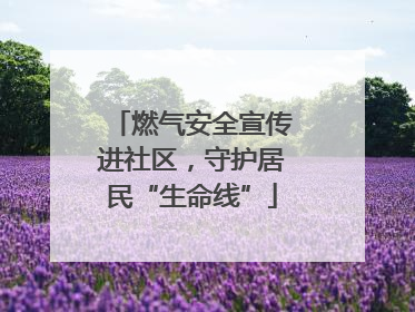 燃气安全宣传进社区，守护居民“生命线”