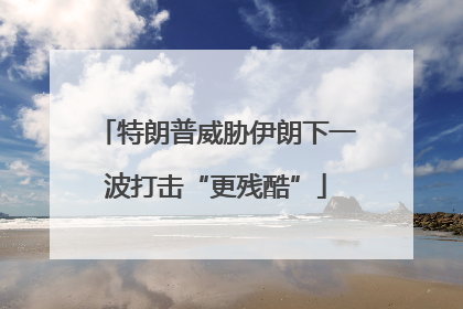 特朗普威胁伊朗下一波打击“更残酷”