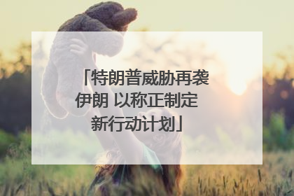 特朗普威胁再袭伊朗 以称正制定新行动计划