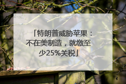 特朗普威胁苹果：不在美制造，就缴至少25%关税
