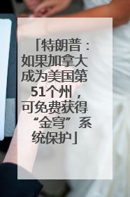 特朗普：如果加拿大成为美国第51个州，可免费获得“金穹”系统保护