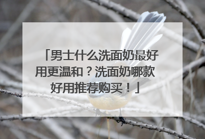 男士什么洗面奶最好用更温和？洗面奶哪款好用推荐购买！