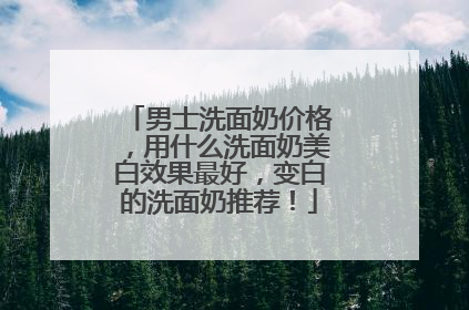 男士洗面奶价格，用什么洗面奶美白效果最好，变白的洗面奶推荐！