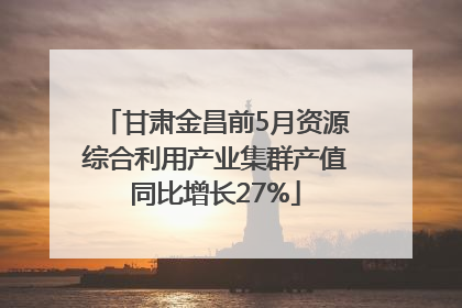 甘肃金昌前5月资源综合利用产业集群产值同比增长27%