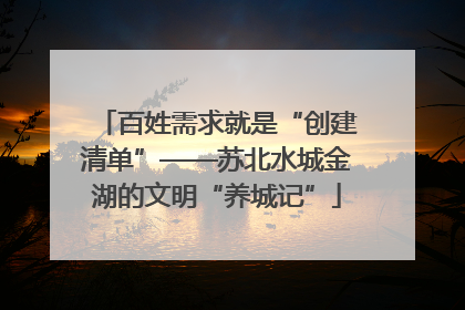百姓需求就是“创建清单”——苏北水城金湖的文明“养城记”