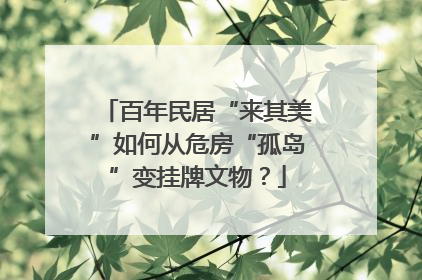 百年民居“来其美”如何从危房“孤岛”变挂牌文物？