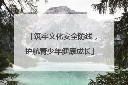 筑牢文化安全防线，护航青少年健康成长