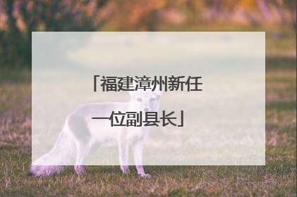 福建漳州新任一位副县长