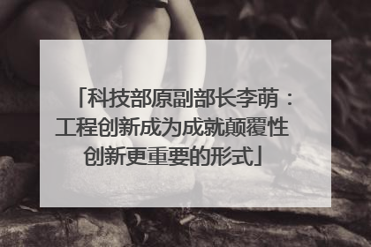 科技部原副部长李萌：工程创新成为成就颠覆性创新更重要的形式