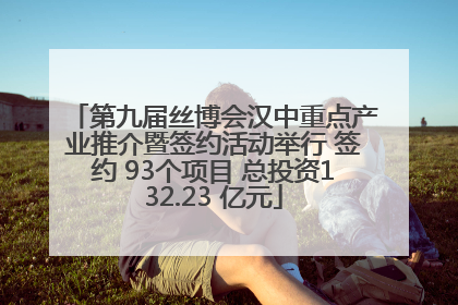 第九届丝博会汉中重点产业推介暨签约活动举行 签约 93个项目 总投资132.23 亿元