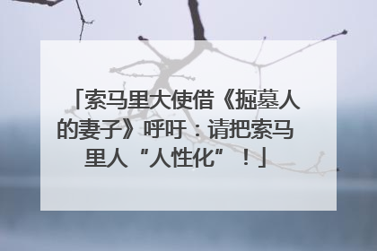 索马里大使借《掘墓人的妻子》呼吁：请把索马里人“人性化”！