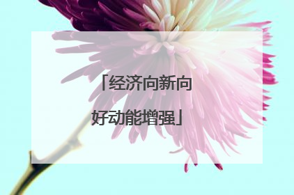 经济向新向好动能增强