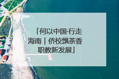 何以中国·行走海南｜侨校飘茶香 职教新发展