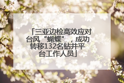 三亚边检高效应对台风“蝴蝶”，成功转移132名钻井平台工作人员