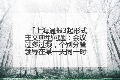上海通报3起形式主义典型问题：会议过多过频，个别分管领导在某一天同一时段需参加3个会议