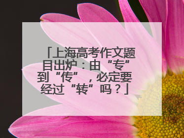 上海高考作文题目出炉：由“专”到“传”，必定要经过“转”吗？