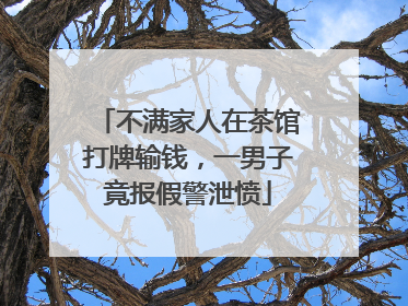 不满家人在茶馆打牌输钱，一男子竟报假警泄愤
