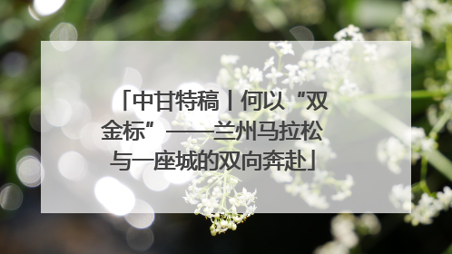 中甘特稿丨何以“双金标”——兰州马拉松与一座城的双向奔赴