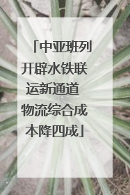 中亚班列开辟水铁联运新通道 物流综合成本降四成