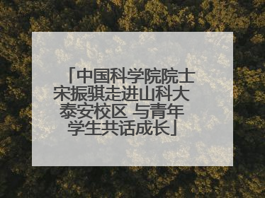 中国科学院院士宋振骐走进山科大泰安校区 与青年学生共话成长