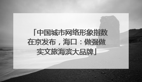 中国城市网络形象指数在京发布，海口：做强做实文旅海滨大品牌