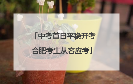 中考首日平稳开考 合肥考生从容应考