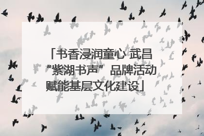 书香浸润童心 武昌“紫湖书声”品牌活动赋能基层文化建设