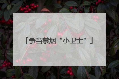 争当禁烟“小卫士”