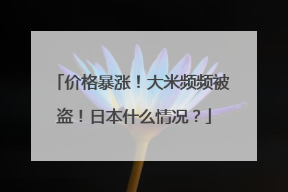 价格暴涨！大米频频被盗！日本什么情况？