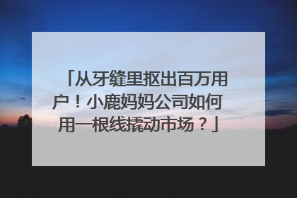 从牙缝里抠出百万用户！小鹿妈妈公司如何用一根线撬动市场？