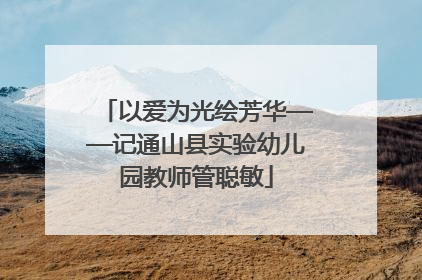 以爱为光绘芳华——记通山县实验幼儿园教师管聪敏