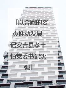 以奔跑的姿态推动发展 记安吉县孝丰镇党委书记沈强