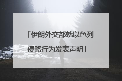 伊朗外交部就以色列侵略行为发表声明