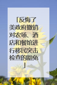 反悔了 美政府撤销对农场、酒店和餐馆进行移民突击检查的豁免