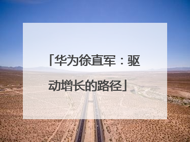 华为徐直军：驱动增长的路径