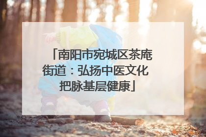 南阳市宛城区茶庵街道：弘扬中医文化 把脉基层健康