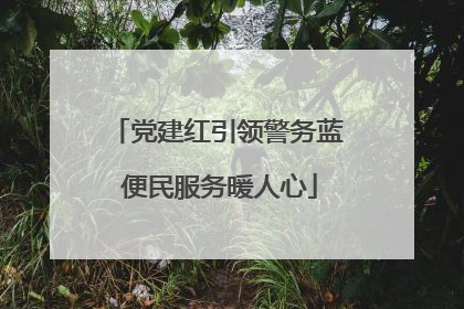 党建红引领警务蓝 便民服务暖人心