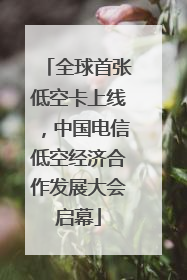 全球首张低空卡上线，中国电信低空经济合作发展大会启幕