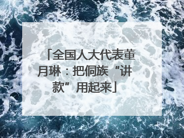 全国人大代表董月琳：把侗族“讲款”用起来