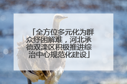 全方位多元化为群众纾困解难，河北承德双滦区积极推进综治中心规范化建设