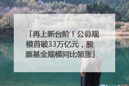再上新台阶！公募规模首破33万亿元，股票基金规模同比领涨