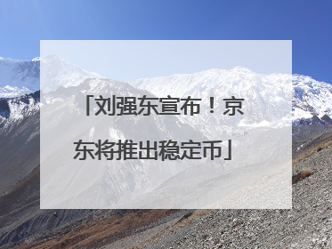 刘强东宣布！京东将推出稳定币