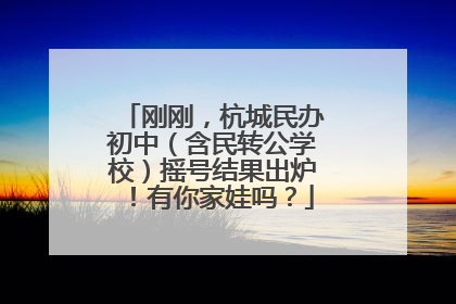 刚刚，杭城民办初中（含民转公学校）摇号结果出炉！有你家娃吗？